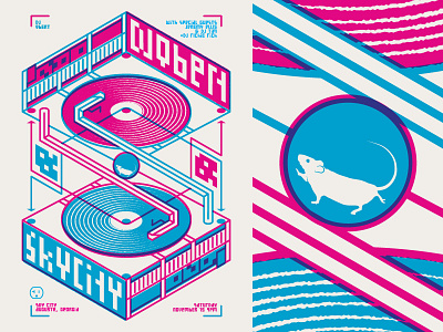 Dj QBert Poster cmyk mouse poster process qbert screenprint