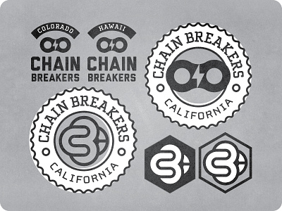 Chain Breakers badge bike chain lockup logo mark wip