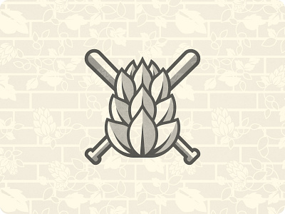 Beer & Baseball beers hops illustration logo