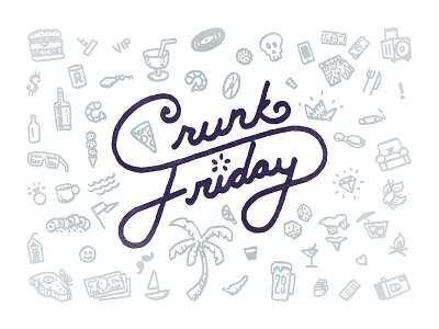 Is it Crunk Friday yet? drawing friday handlettering icons lettering shrimps