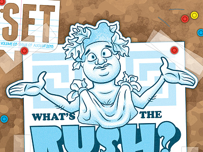 What's the Rush? cover drawing editorial illustration magazine