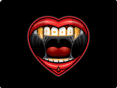Vampire Heart gold heart illustration
