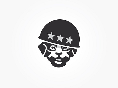 Bombing Range Kennels dog illustration logo military stars