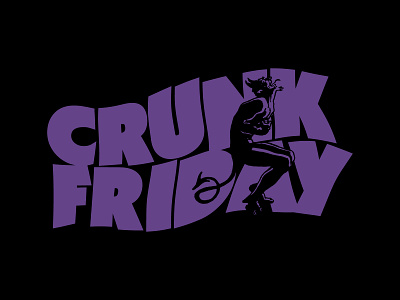 CRUNK AT THE MOON friday lettering shirt sticker