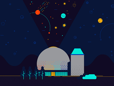 Berlin Planetarium berlin berlin freelance berlin planetarium constelations design digital illustration dreaming flat illustration inspiration observing planetarium planets stars universe vector vector illustration vectorart