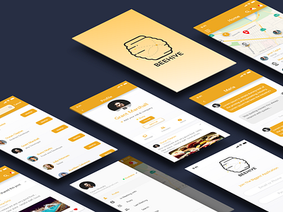 Beehive app adobe xd app design illustration ui ui ux