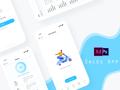 sales app adobe xd design illustration photoshop vector