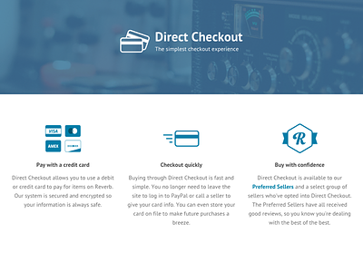 Direct Checkout Page marketing landing page reverb reverb.com