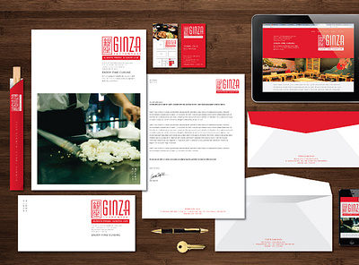 Ginza Teppanyaki - Brand brand branding business suite clean design japan red restaurant