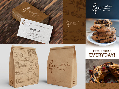 Grandia Pastry - Brand brand branding brown burnt design logo pastry