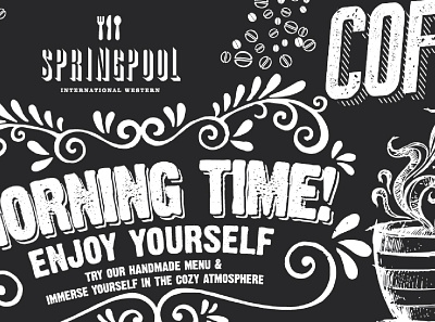 Springpool - Print brand branding chalk coffee design sketch