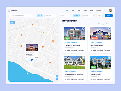 Real Estate Agency Web App apartment apartments for sale app design home rent house rent real estate realestate rent ui uiux ux web app website website rent
