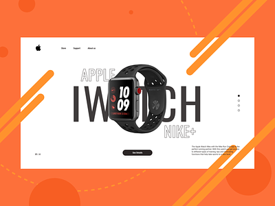 Promo Page Apple Watch Nike+ Concept apple apple watch card concept design ecommerce figma nike product shopping ui ux watch web website