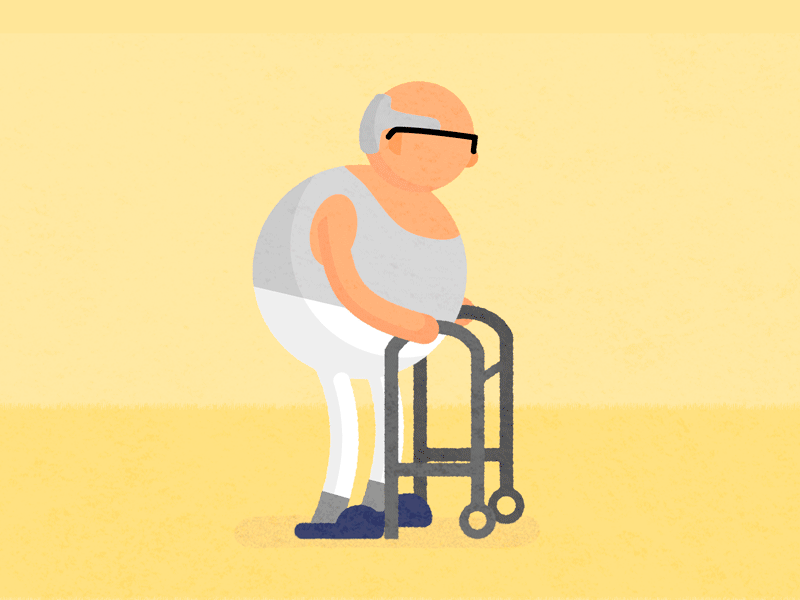 Old age animation character animation gif motion motion design motion graphics old man