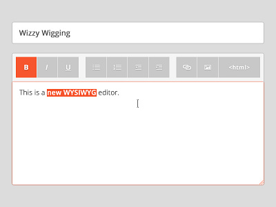 Wizzy Wigging concept custom design editor flat icon icons input minimal text text editor ui wysiwyg