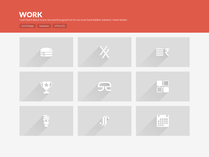 Portfolio Concept - Contd. concept design flat gif hover effects icons long shadow portfolio ui web design website