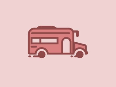 bus icon bus design draw icon iconography illustration lineicon minimal minimalist red uidesign