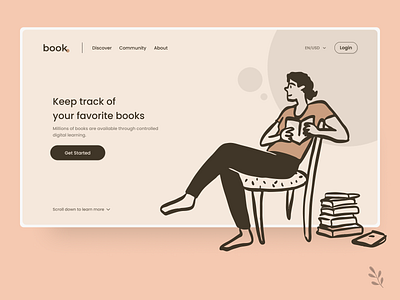 Book. | Hero header concept books design learning library online online shop shop ui ux web