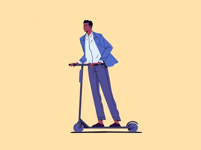 E-scooter! 🛴 2d character 2dcharacter adobe artwork characterdesign commute commuting design escooter illustration illustrator scooter transport transportation