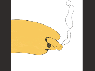 Smoking 2d animation 2d art 2d character animaiton animation cel animation charactedesign character animation design gif gif animated illustration round smoke smoking yellow