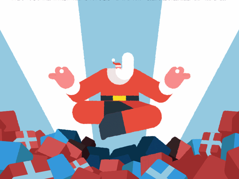 Merry Christmas :) 🎄 2d animation 2d character adobe animation character animation christmas design gif gif animated gifts illustration meditation merry xmas motiongraphics santa yoga