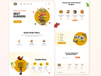 Food Truck Landing Page design landing page typography ui website