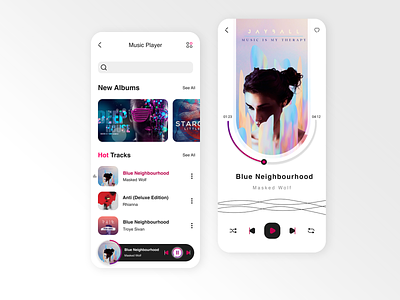 Music Player App app design music musicplayer ui