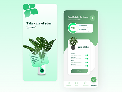 Plant Care App app appdesign design mobiledesign plantapp plantcareapp typography ui uidesign userexpriencedesign userinterfacedesign ux uxdesign