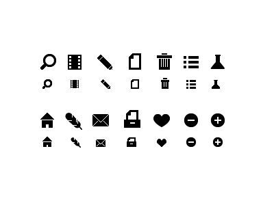 Glyfons Update coaches loupe glyphs icons monochrome pictograms pixel