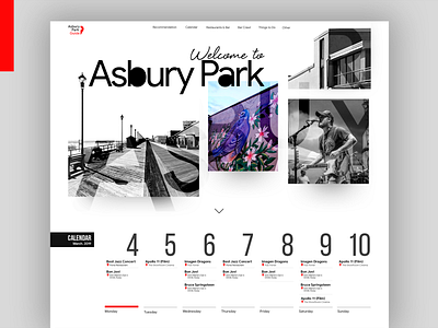 Asbury Park app app design black and white business callendar clean design clear design flatdesign idea inspiration interaction interface landing landing page ui web web design webdesign website