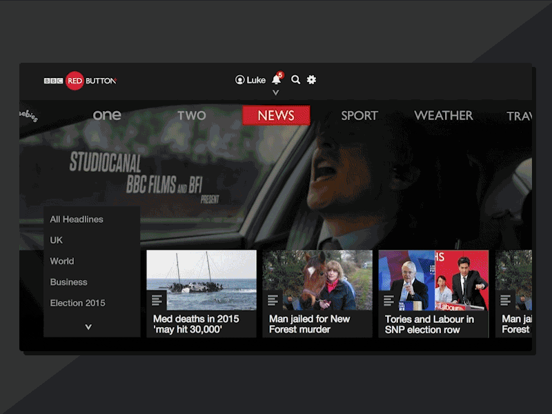 Red Button + Notifications bbc concept iplayer news red button smart television smart tvs weather