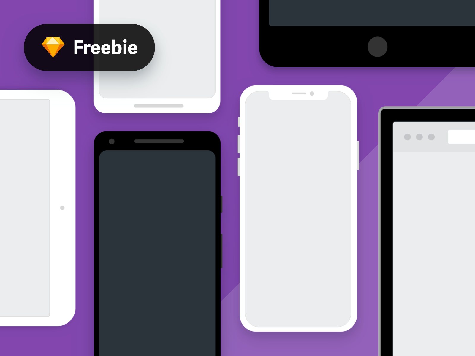 Free 8 Apple Devices Mockups for Sketch and Photoshop