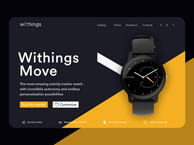 Landing page concept branding concept design e comerce grid header hero homepage interace landing layout shop site sketch typography ui ux ui watch web website