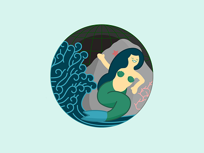 Mermaid logo illustration vector