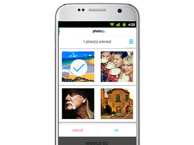 photoq Photo Selection android app menu