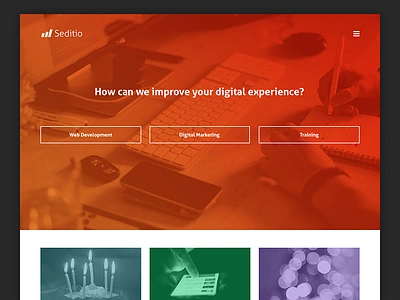 Seditio Homepage Design calltoaction hero homepage orange website