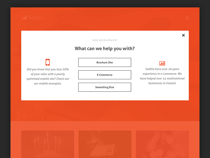 Seditio Popup Window overlay modal calltoaction window popup