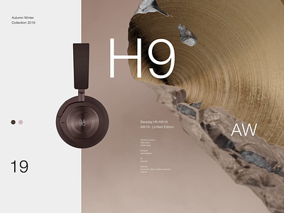 Beoplay H9 AW19 B&O animation clean ui concept design interactive minimal modern sound typography web