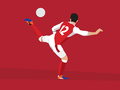 Olivier Giroud arsenal football giroud illustration scorpion kick soccer sports vector