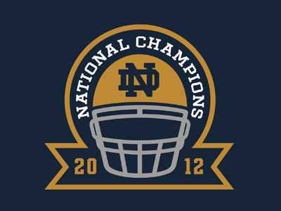 Notre Dame Football National Champions Logo Concept brand design branding branding concept champions football helmet identity design illustration illustrator irish logo logo concept logo design notre dame patch sports