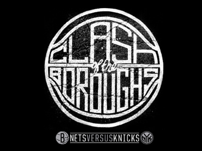Clash of the Boroughs basketball knicks nba nets new york sketch t shirt
