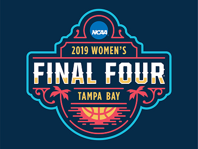 2019 NCAA Women's Final Four Logo Color Exploration basketball brand design brand identity branding color color theme color theory final four florida identity design illustrator logo logo design ncaa palm trees sign sunset tampa bay vector water