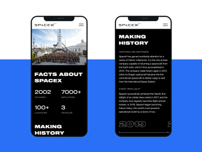 SpaceX Redesign (Main page) adaptive clean concept corporate dark elon musk galaxy history minimal mobile app redesign responsive rocket space spaceship spacex ui ux web design website