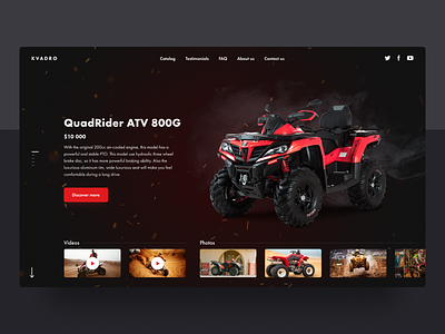 ATV Store First Screen atv car clean dark ecommerce first screen landing page main screen minimal modern product card product page red shop sport store ui ux web design website