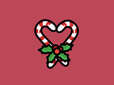 Love Xmas candies candy christmas christmas candy design drawing elegant green icon illustration logo mistletoe red red and white stickers sugar sugar stick vector xmas
