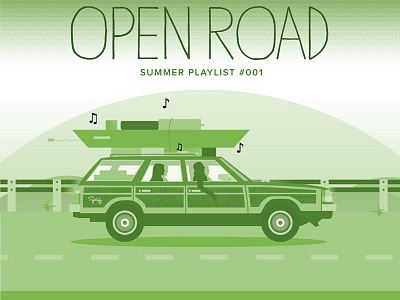 Spotify Open Road Summer Playlist Cover album cover drive green kayak music playlist road road trip song spotify station wagon trip wagon