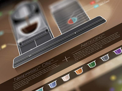 Final Nespresso Infographic annotation brew cafe coffee espresso hot infographic metal nespresso steel texture