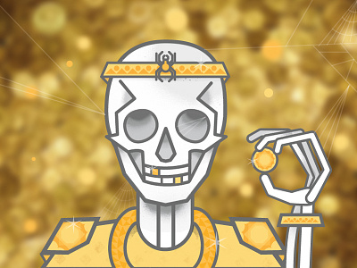 Haiku Doodle | The Forgotten Pharaoh death gold illustration jewels life net shine skull spider texture web
