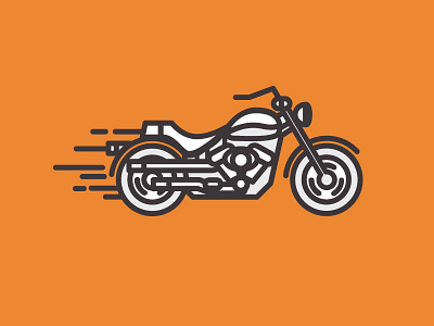 Motorbike bike black cycle engine harley icon illustration motorcycle orange speed vtwin