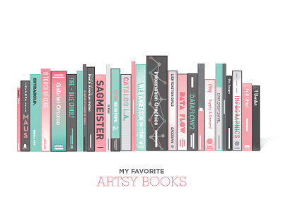 My Favorite Artsy Books book books illustration library simple texture vector